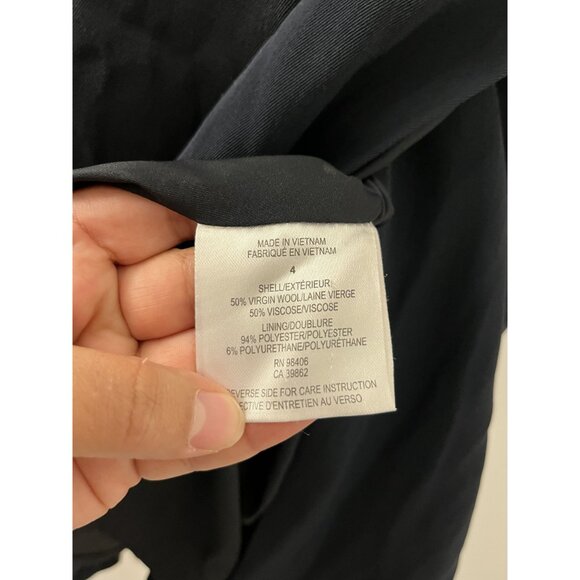 Womens Theory Eldah Paramount Navy Blue Sleeveless Wool Blend Wrap Dress Size 4 - Picture 8 of 9